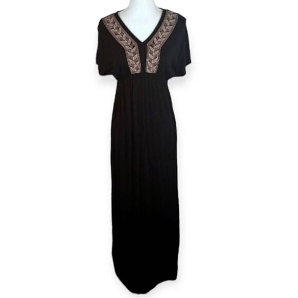 DESIGN HISTORY BLACK & CREAM MAXI DRESS SZ.S EUC. - Picture 1 of 5